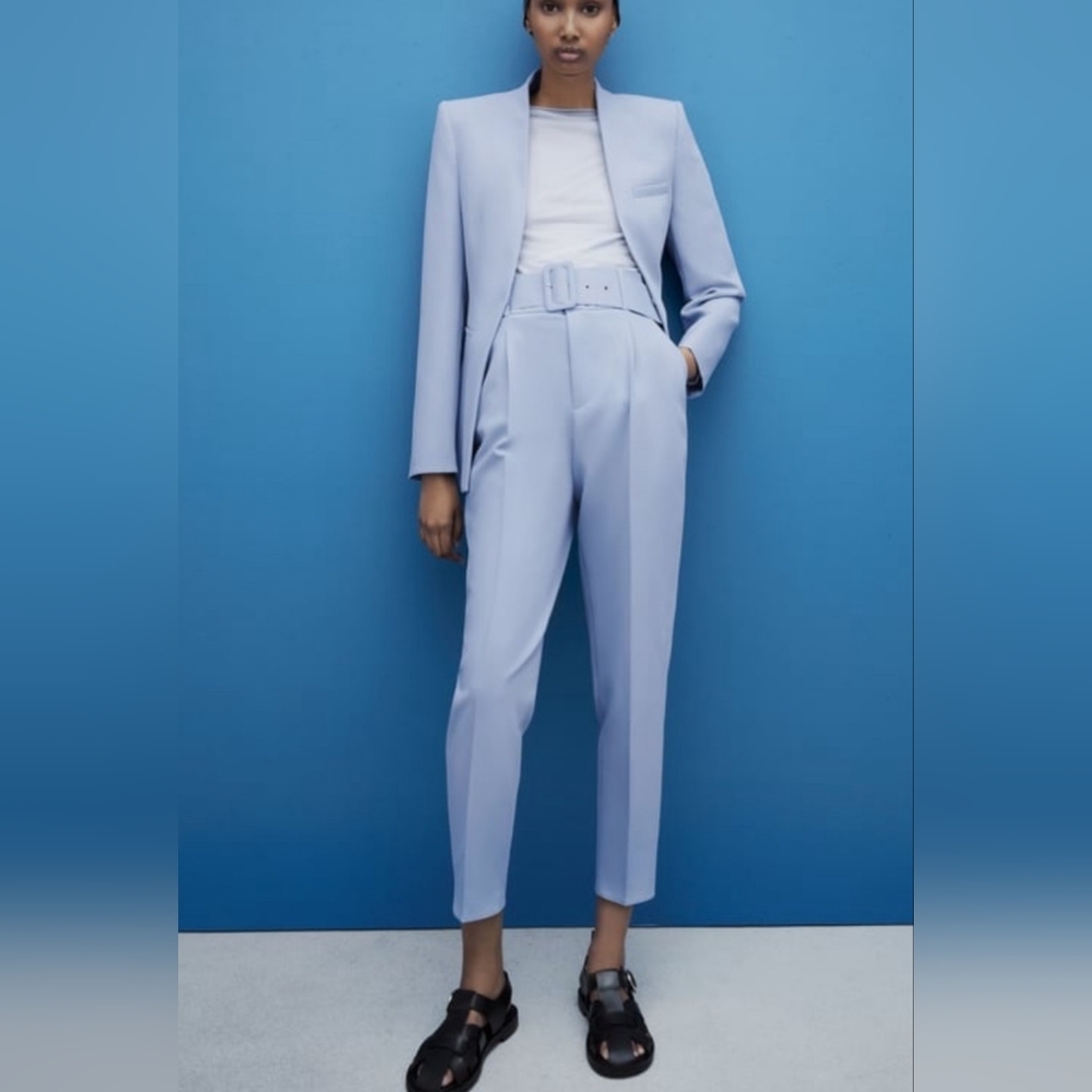 Zara Women's Blue Blazer Shoulder Pads REMOVED size Large